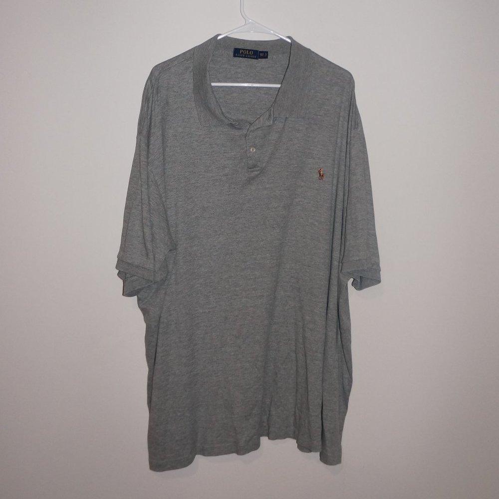 Polo By Ralph Lauren Gray Cotton Polo Shirt Men's Size 4XLT